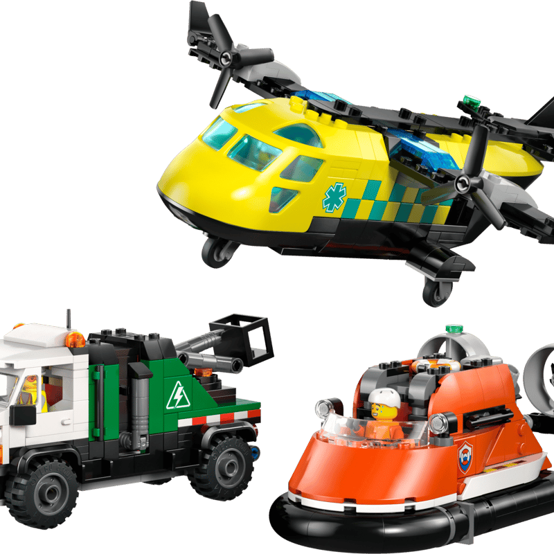 LEGO City 60505 Remix: Letadlo, servisní vůz a vznášedlo