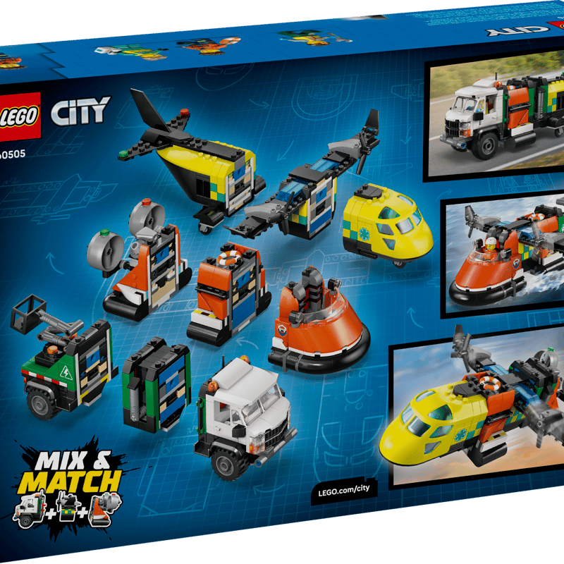 LEGO City 60505 Remix: Letadlo, servisní vůz a vznášedlo