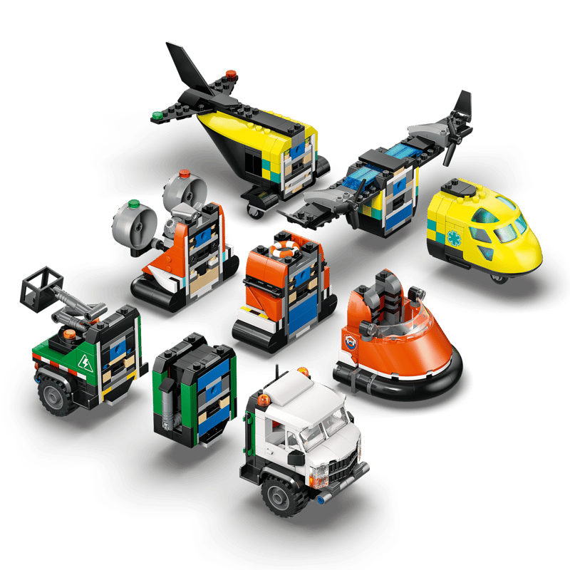 LEGO City 60505 Remix: Letadlo, servisní vůz a vznášedlo