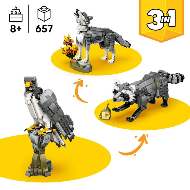 LEGO Creator 31393 Lesní zvířata: Šedý vlk — obrázek 3