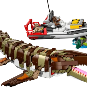 LEGO Jurassic World 76974 Mise na lodi s mosasaurem z kostek — obrázek 1