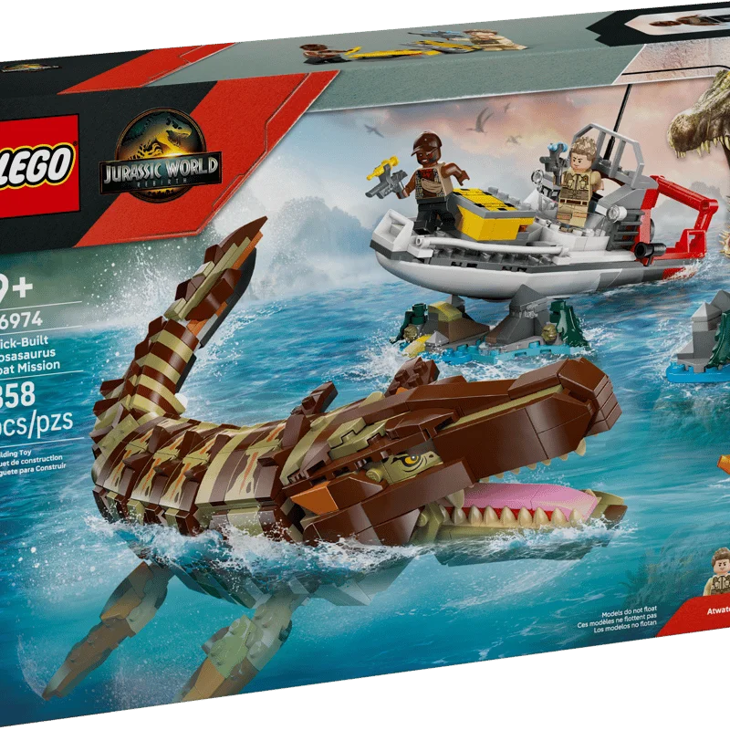 LEGO Jurassic World 76974 Mise na lodi s mosasaurem z kostek — obrázek 2