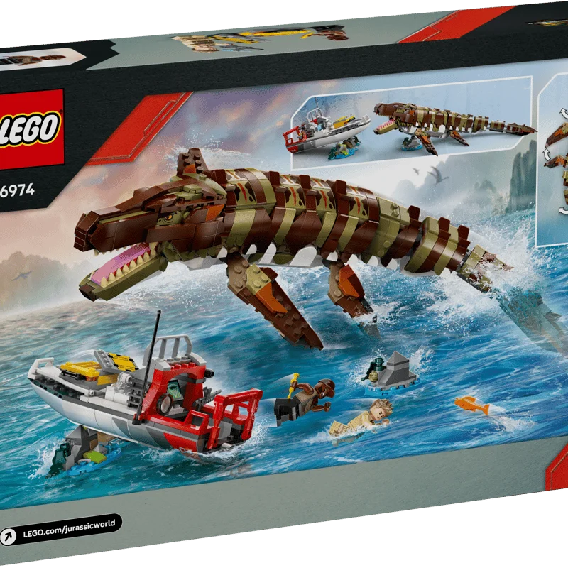 LEGO Jurassic World 76974 Mise na lodi s mosasaurem z kostek — obrázek 6