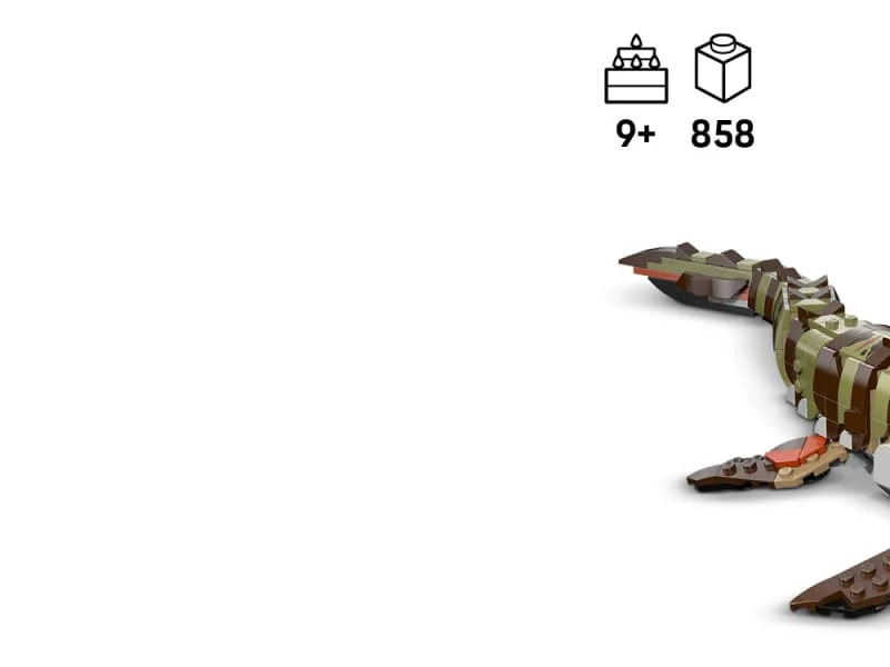 LEGO Jurassic World 76974 Mise na lodi s mosasaurem z kostek — obrázek 8